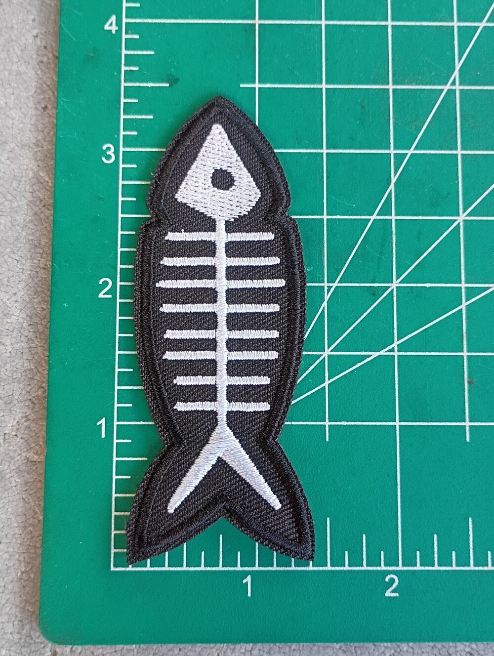 Dead Skeleton Fish Black And White Simple Casual Iron On Patch